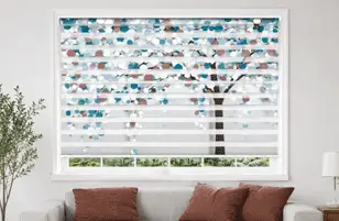 Luxury layered curtains for modern bedroom interiors.