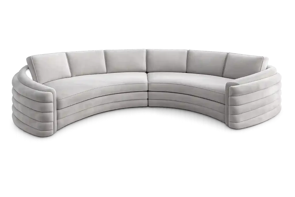 Luxury curved modular sofa with modern design.