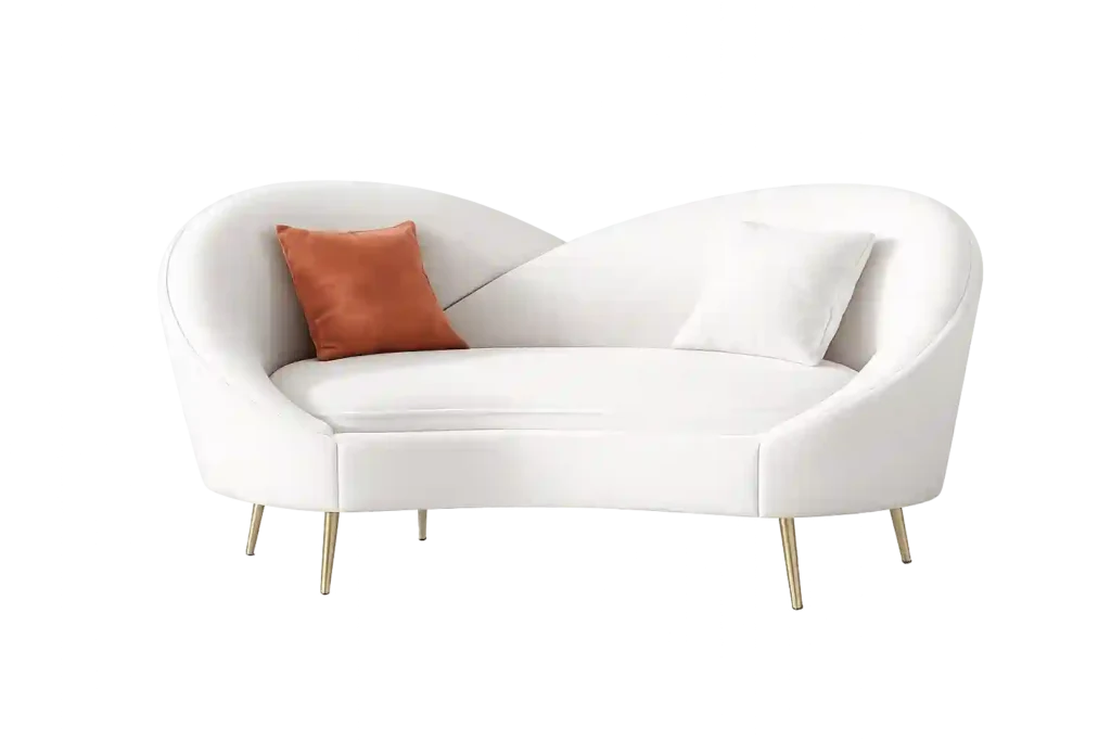 Designer white 2 seater sofa ideal for modern homes from 2 seater sofa suppliers in Riyadh.