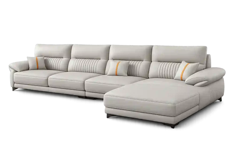 Luxury sectional sofa with matching ottoman.