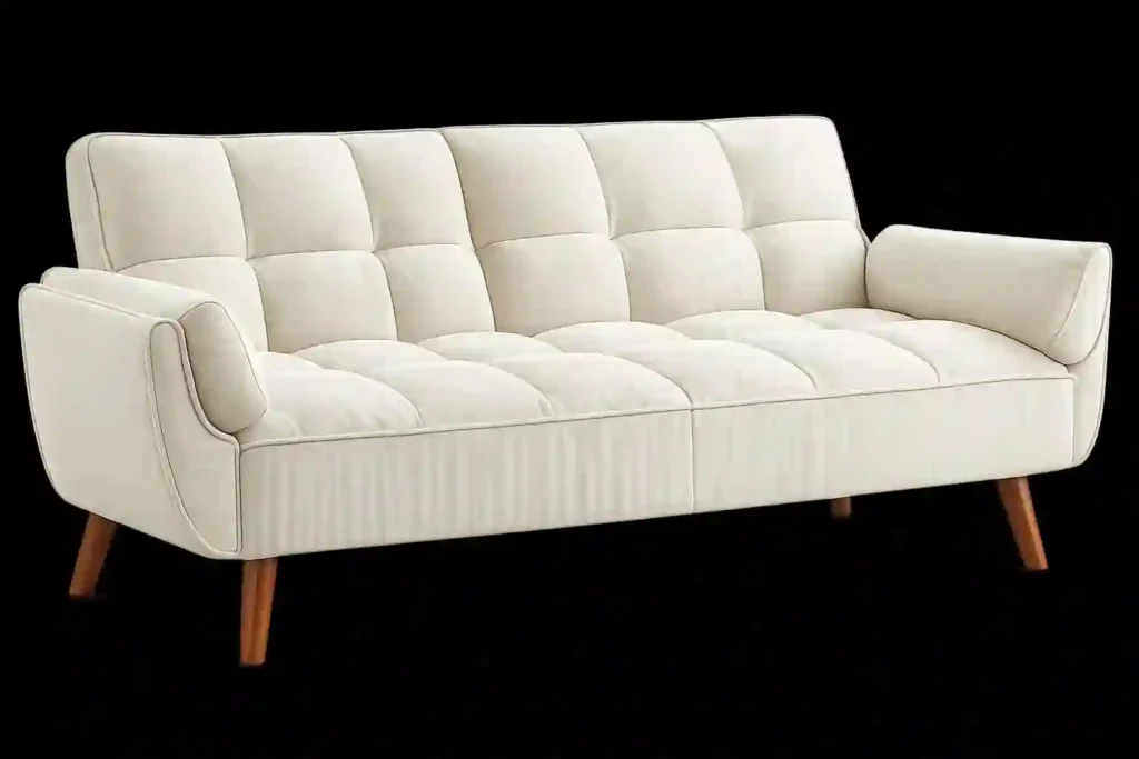 Minimalist white sofa from bedroom couches suppliers in Riyadh.
