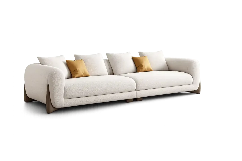 Modern cream fabric sofa set in Riyadh for stylish and comfortable living rooms.