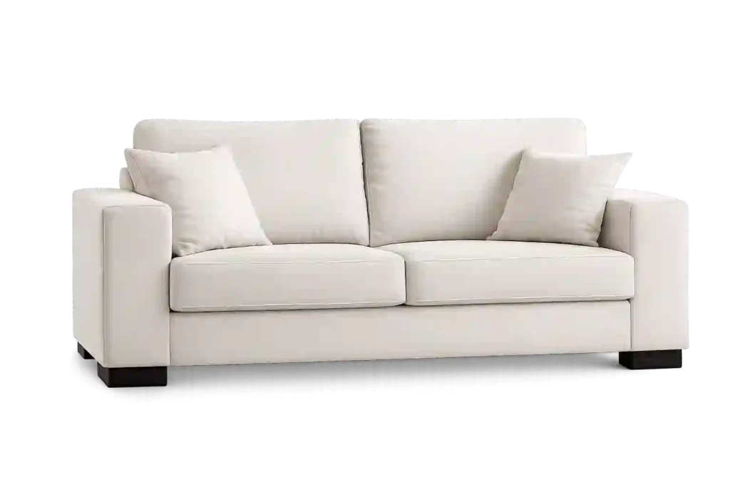 Modern two-seater bedroom couch with soft cushions from bedroom couches suppliers in Riyadh.