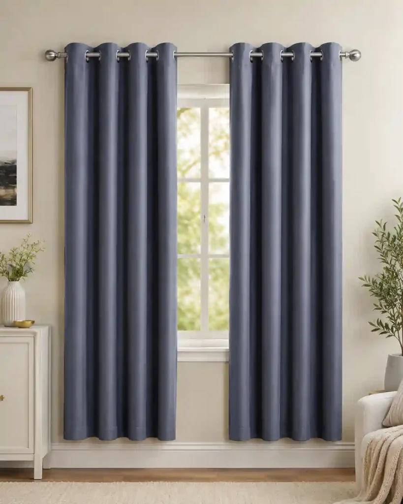 Dark blackout curtains in Riyadh for better privacy and light control.