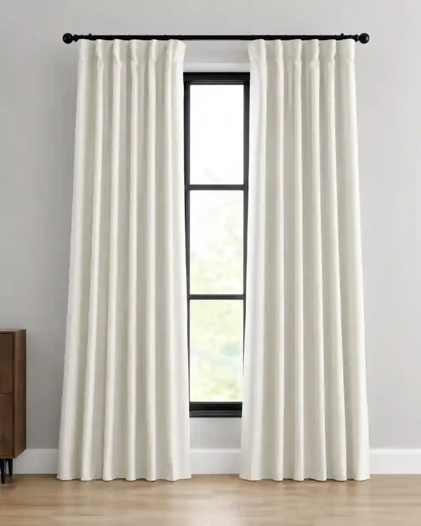 White blackout curtains in Riyadh for modern window styling.